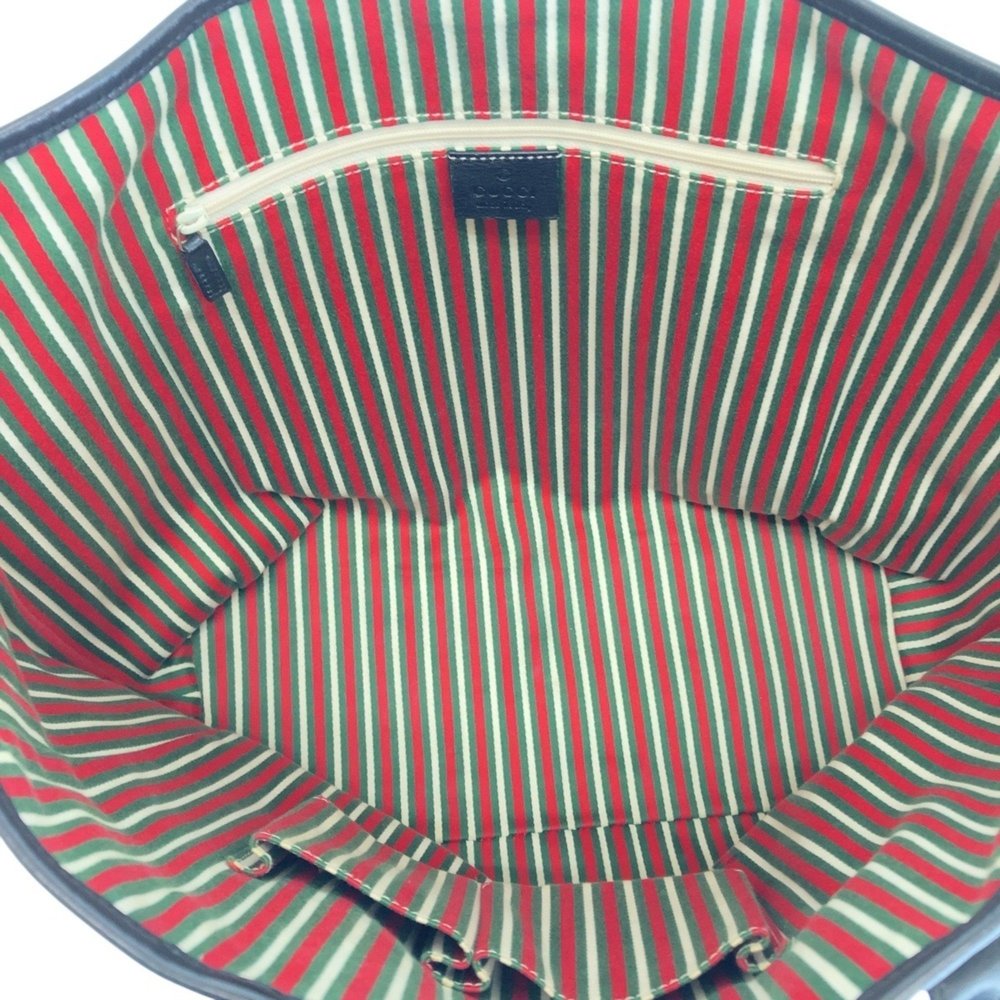 GUCCI Gucci New Brit Black Gold Hardware GG Canvas Leather 169945 Tote Bag Sh... - Picture 8 of 9